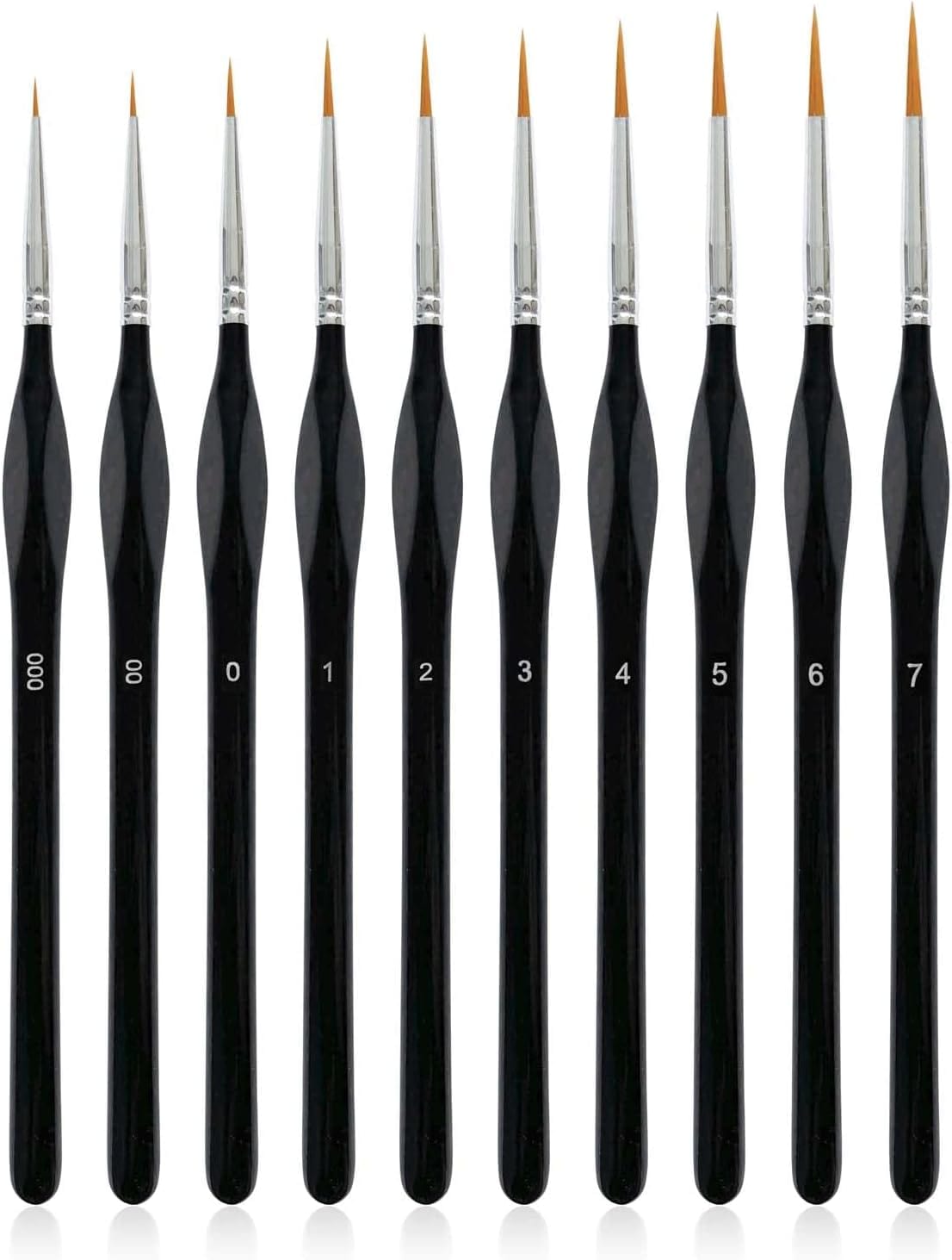 Professional Handmade 10Pcs Micro Paint Brushes Set with Triangular Handles