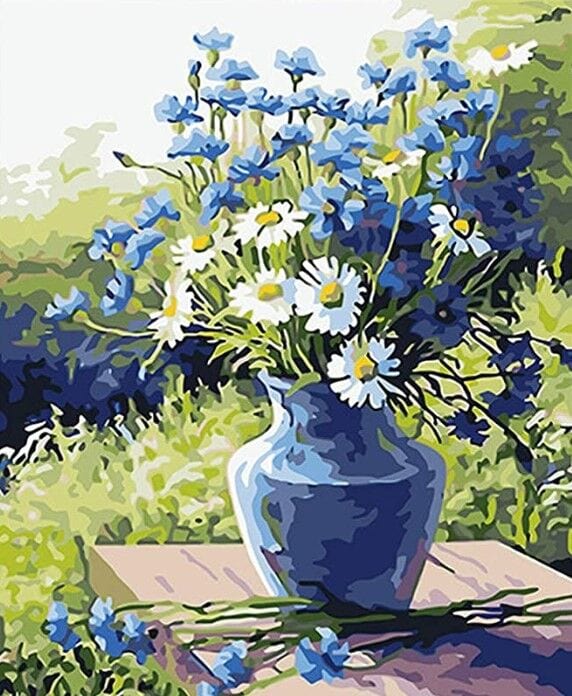 ColourMost™ DIY Painting By Numbers - Blue chrysanthemum (16"x20" / 40x50cm)