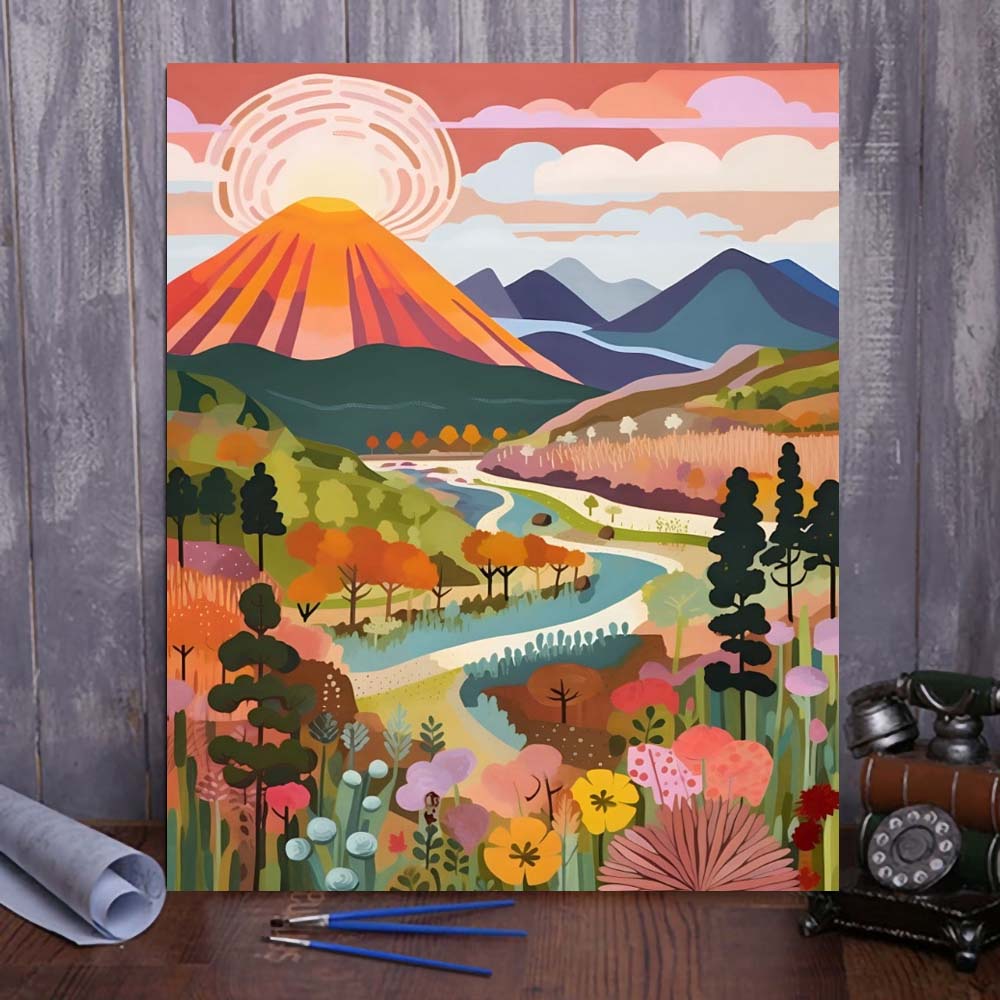 "Colorful Yellowstone" Series by ColourMost™ #07 - 'Ignite' | Original Paint by Numbers (16"x20" / 40x50cm) | Also ship to UK, CA, AU, and NZ