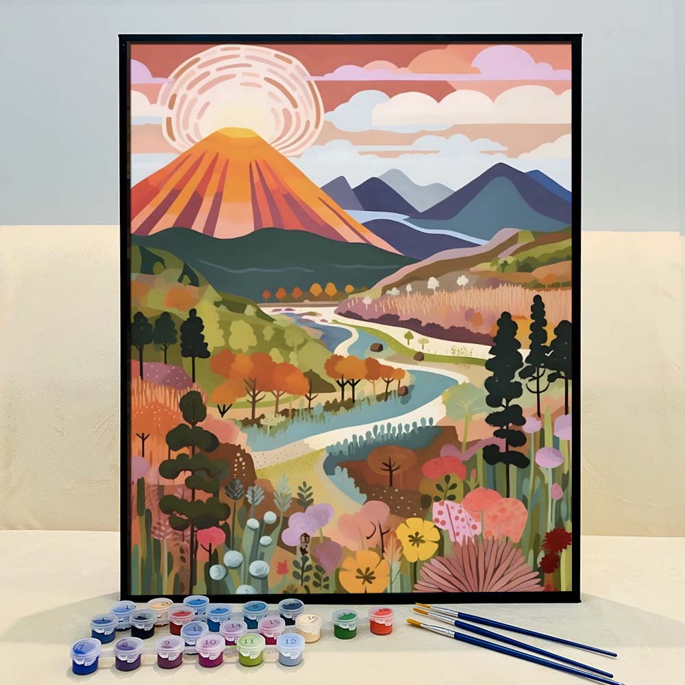 "Colorful Yellowstone" Series by ColourMost™ #07 - 'Ignite' | Original Paint by Numbers (16"x20" / 40x50cm) | Also ship to UK, CA, AU, and NZ