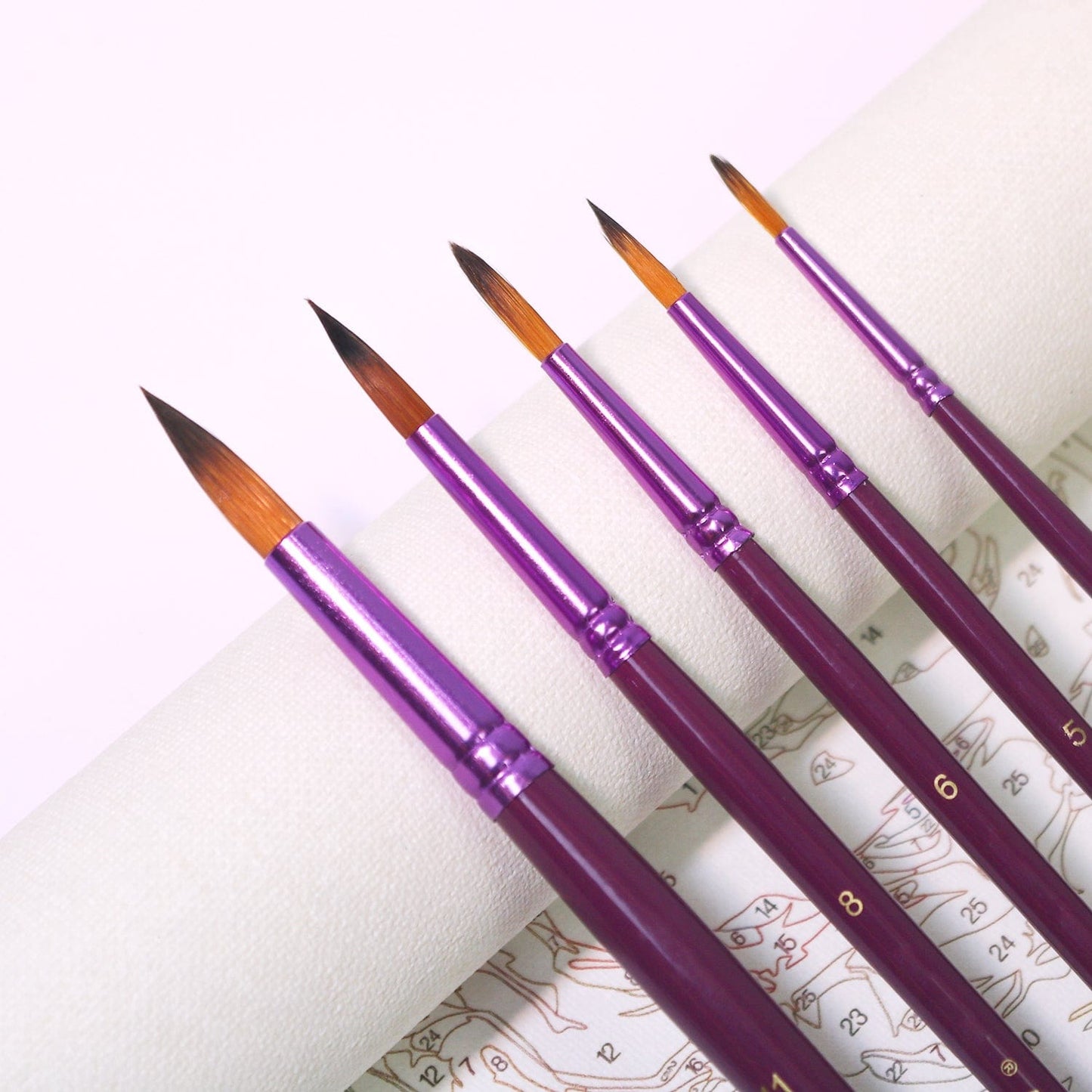 Professional Handmade 12 PCS Round Paint Brushes Set, Artist Brush for Acrylic Watercolor Oil Painting