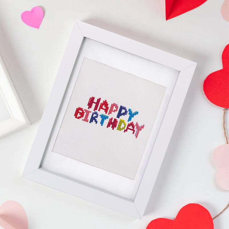 ColourMost™ Mini Diamond Painting Series #10: 'Happy Birthday' - Frameless 12-in-1 Set (6"x7" / 15x18cm)
