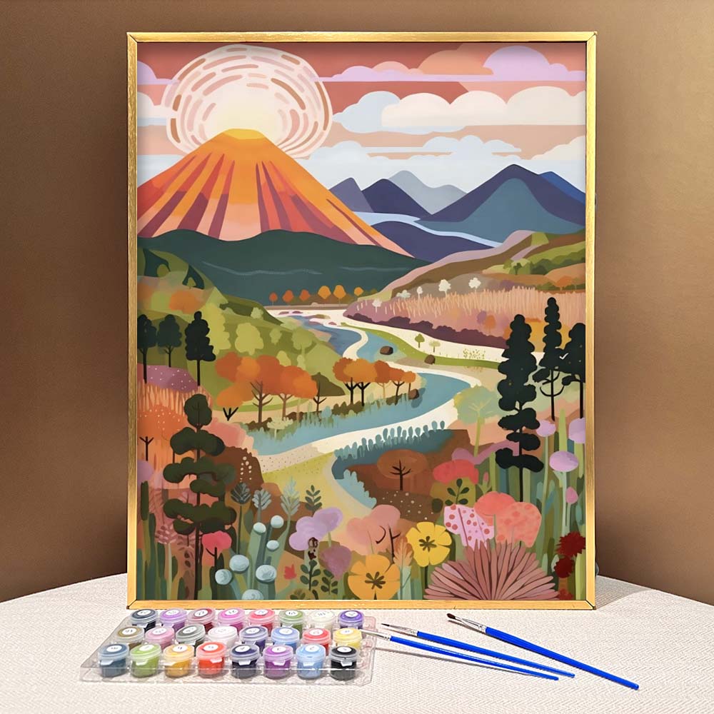 "Colorful Yellowstone" Series by ColourMost™ #07 - 'Ignite' | Original Paint by Numbers (16"x20" / 40x50cm) | Also ship to UK, CA, AU, and NZ