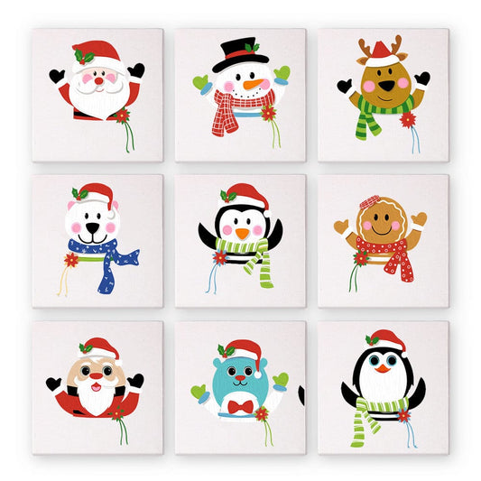 ColourMost™ Mini Paint by Numbers Series #04: 'Christmas' - 9-in-1 Set (6"x6" / 15x15cm)