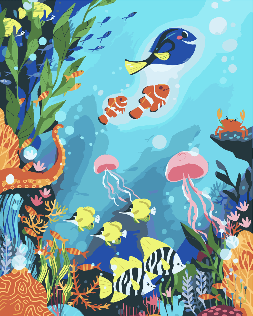 ColourMost™ DIY Painting By Numbers - 'Beneath the Surface' (16"x20")