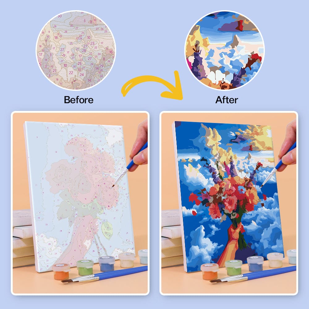 6 Mini Paintings – Flowers to the Sky Set (5.9” x 7.9” / 15 x 20 cm)