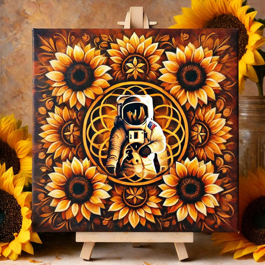 "Serenity Mandalas" Series - Astronaut#02 | Original 🎨 Paint by Numbers | 💎 Diamond Painting (16"x16" / 40x40cm)