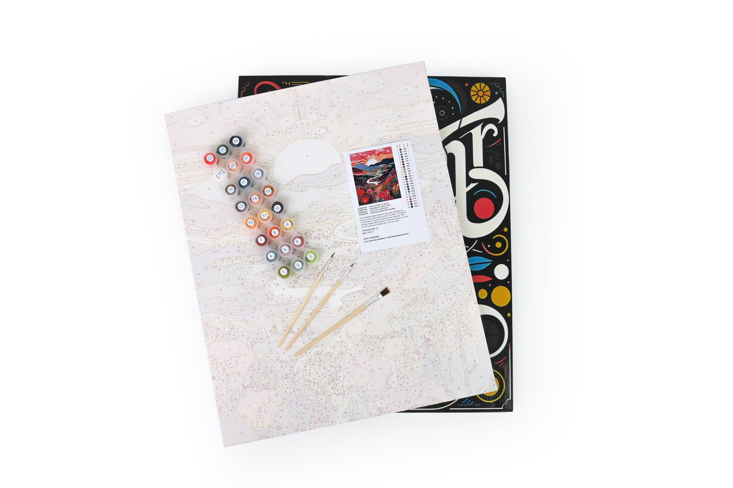 'Cat's Rose Haven' by ColourMost™ | Original Paint by Numbers (16"x16" / 40x40cm)