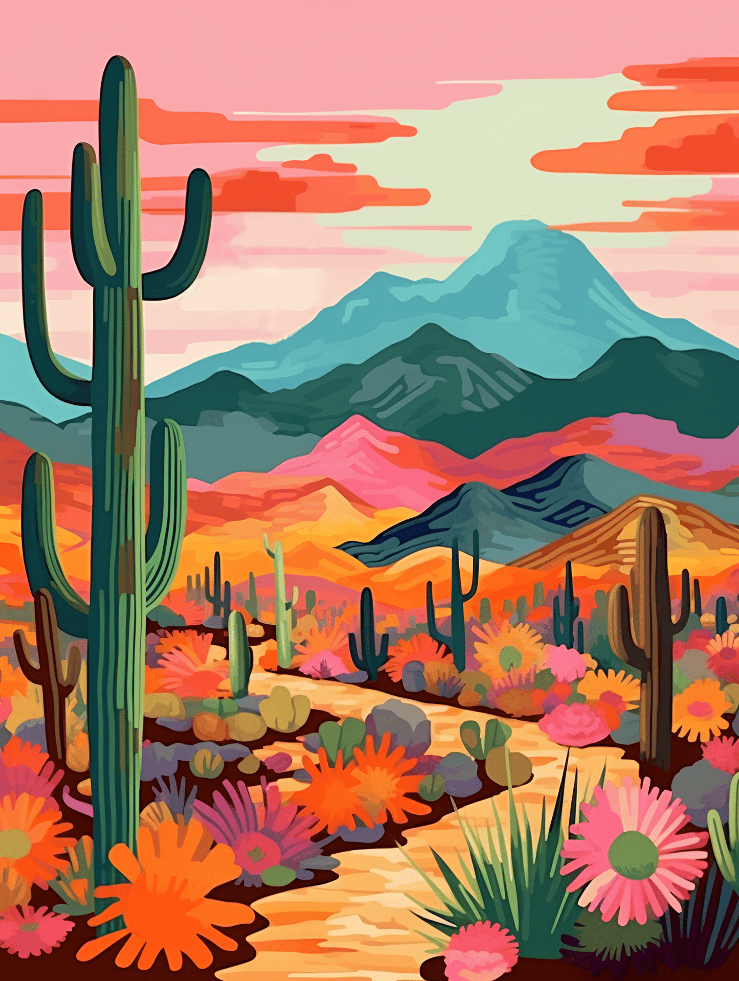 "Vivid Deserts" Series by ColourMost™ #13 | Original Paint by Numbers