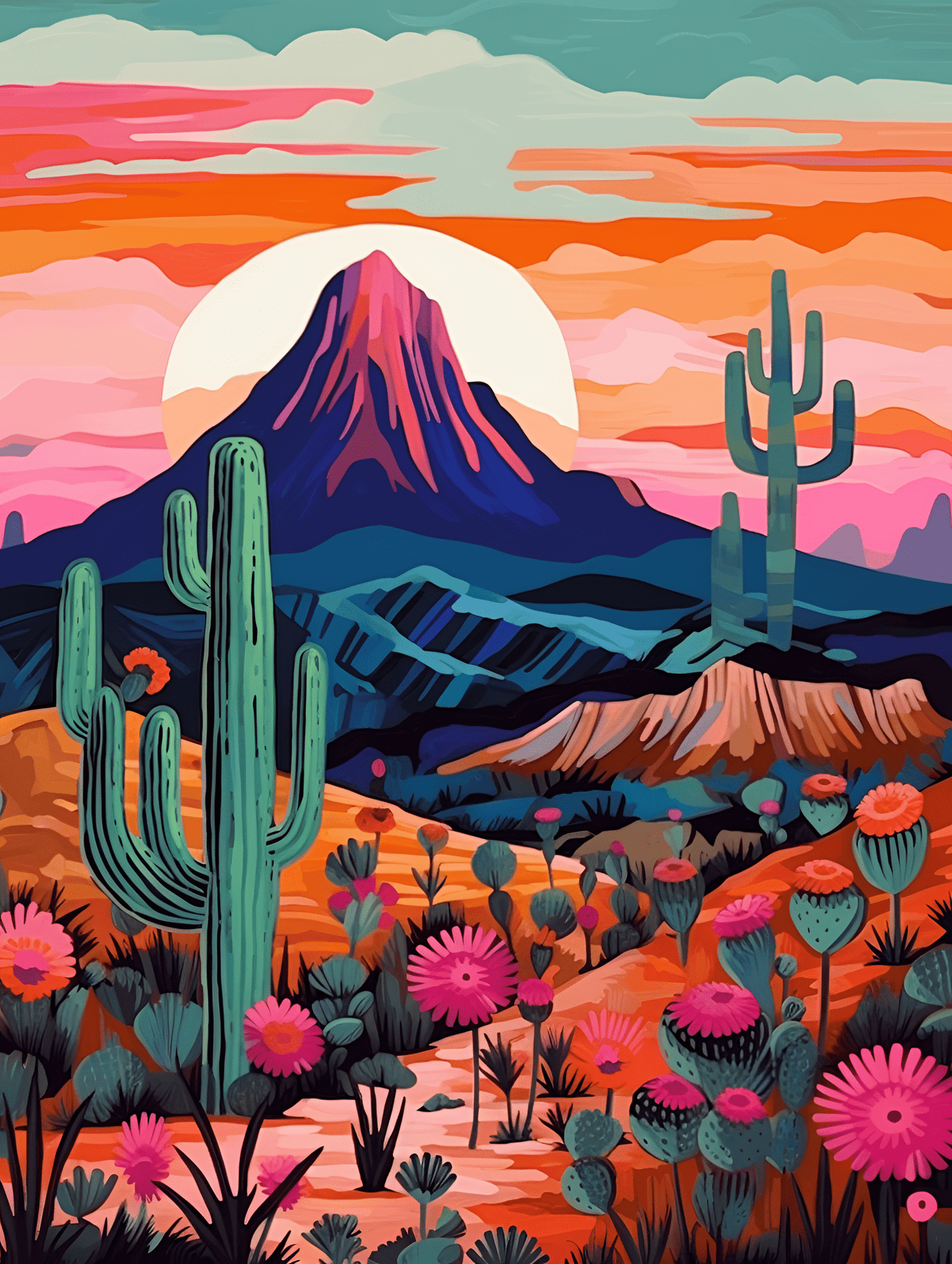"Vivid Deserts" Series by ColourMost™ #12 | Original Paint by Numbers