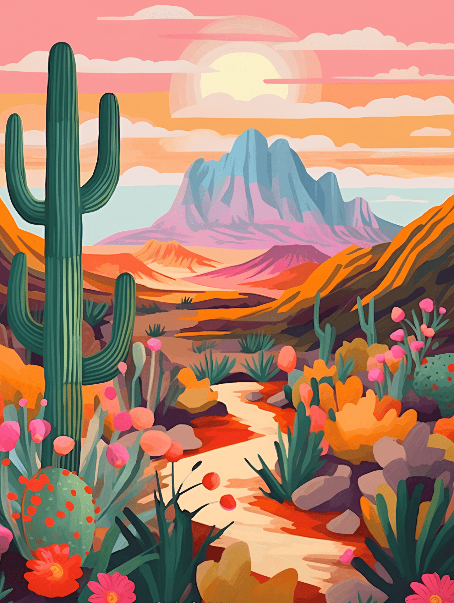 "Vivid Deserts" Series by ColourMost™ #10 | Original Paint by Numbers