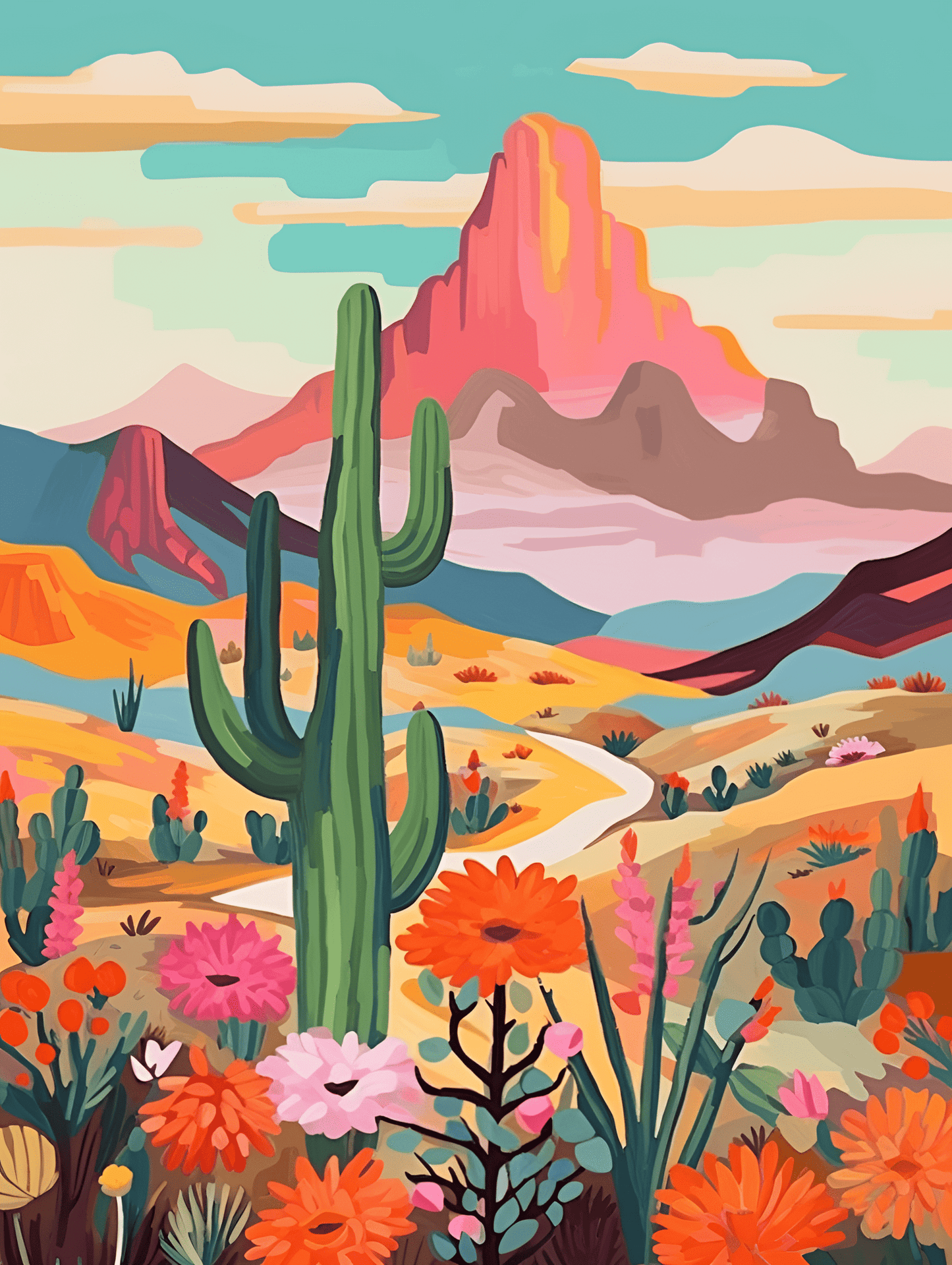 "Vivid Deserts" Series by ColourMost™ #09 | Original Paint by Numbers