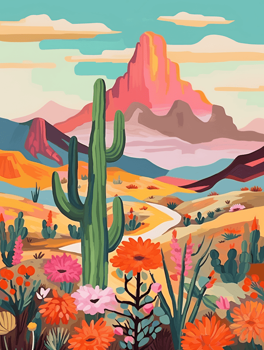 "Vivid Deserts" Series by ColourMost™ #09 | Original Paint by Numbers