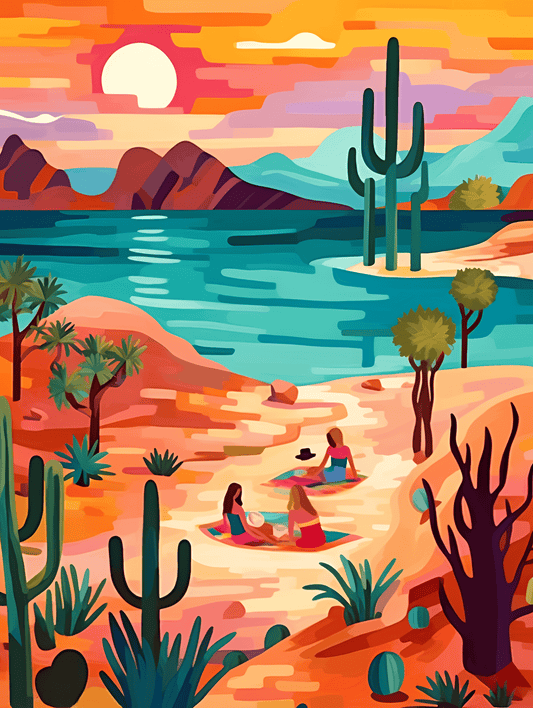 "Vivid Deserts" Series by ColourMost™ #14 - 'Fantasy Oasis' | Original Paint by Numbers