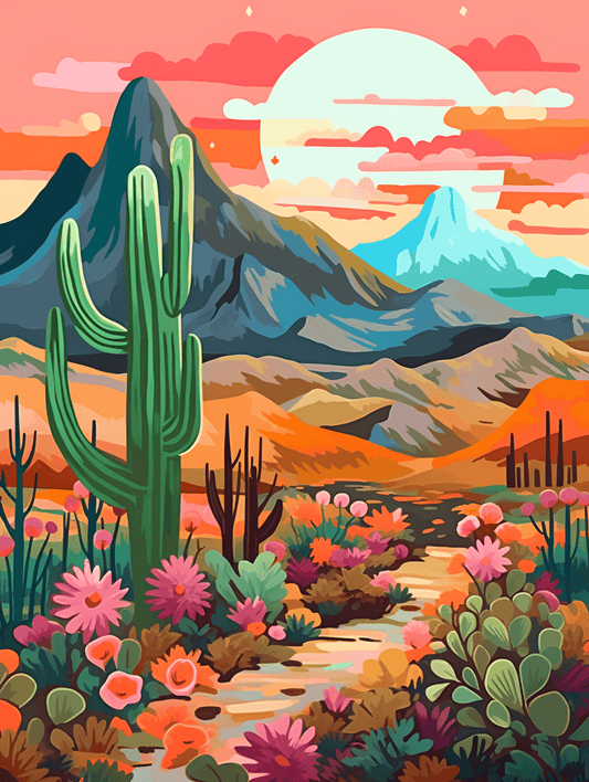 "Vivid Deserts" Series by ColourMost™ #04 | Original Paint by Numbers