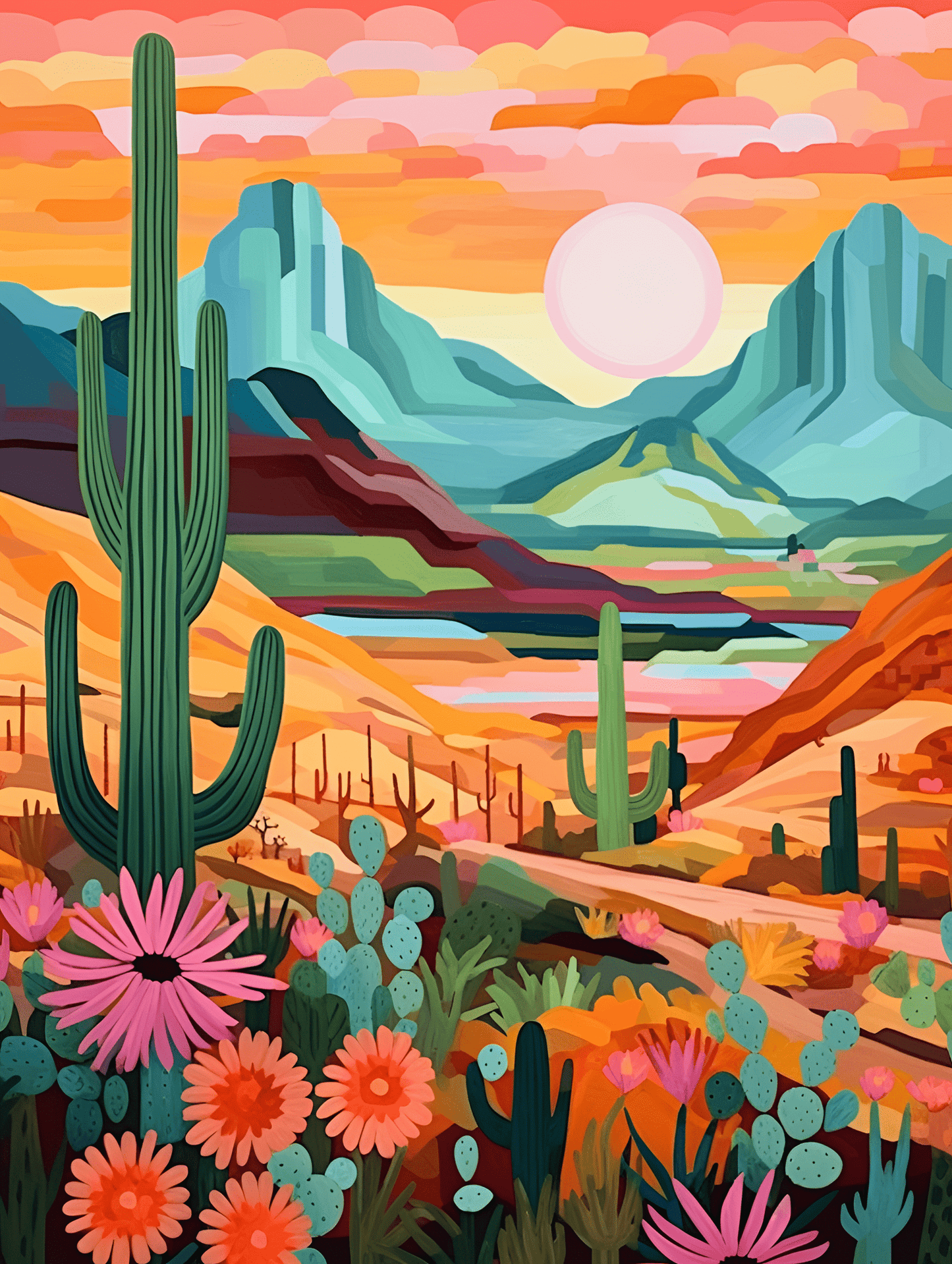 "Vivid Deserts" Series by ColourMost™ #03 | Original Paint by Numbers