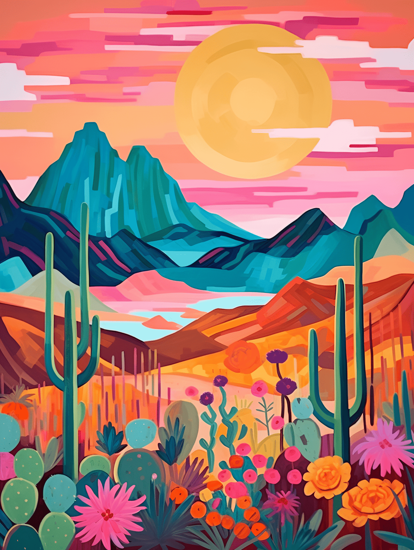 "Vivid Deserts" Series by ColourMost™ #02 | Original Paint by Numbers