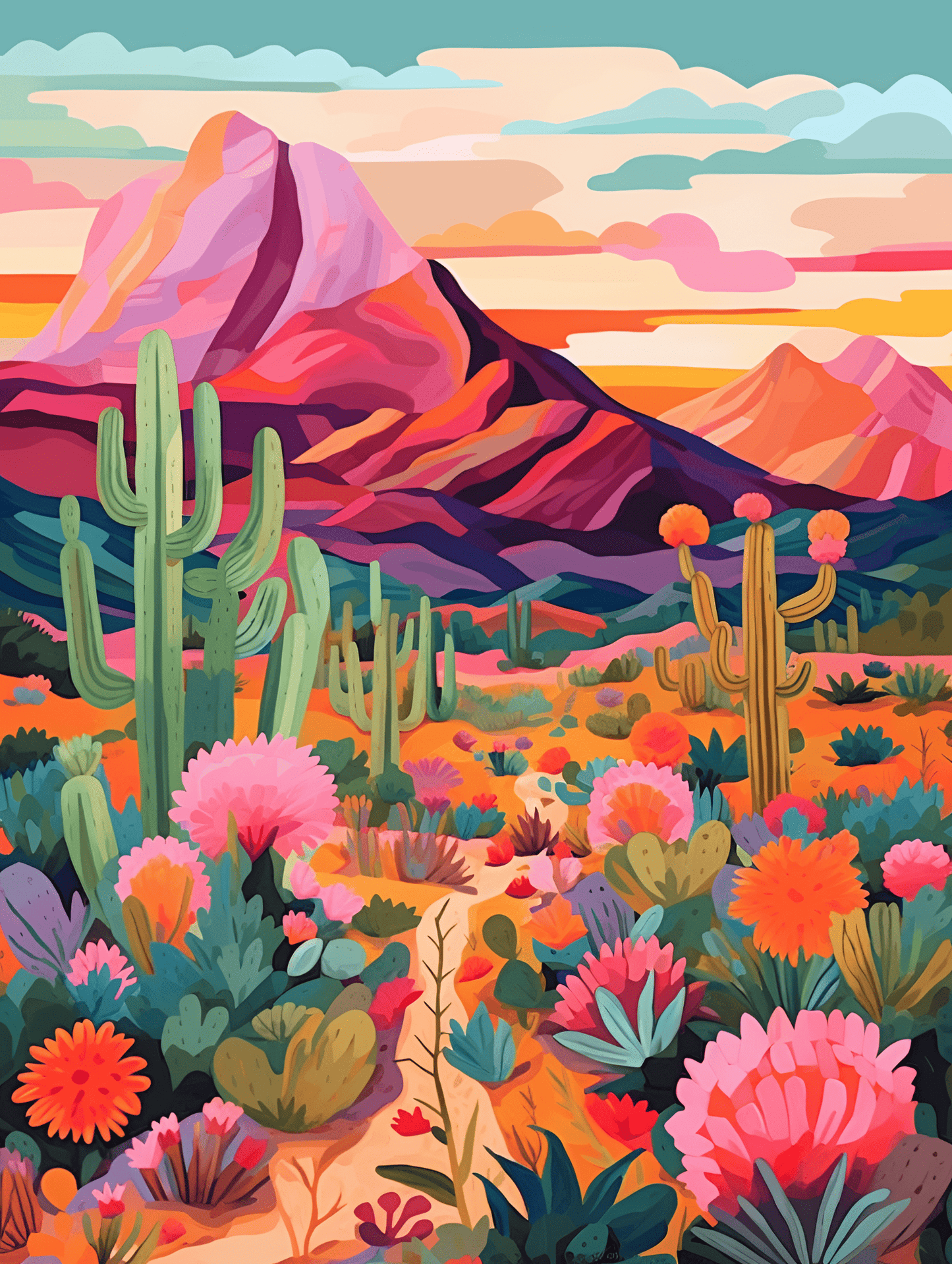 "Vivid Deserts" Series by ColourMost™ #01 | Original Paint by Numbers