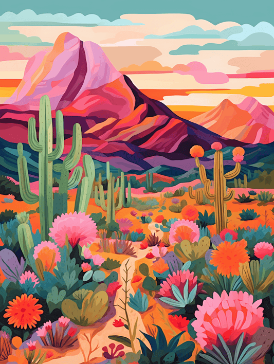 "Vivid Deserts" Series by ColourMost™ #01 | Original Paint by Numbers