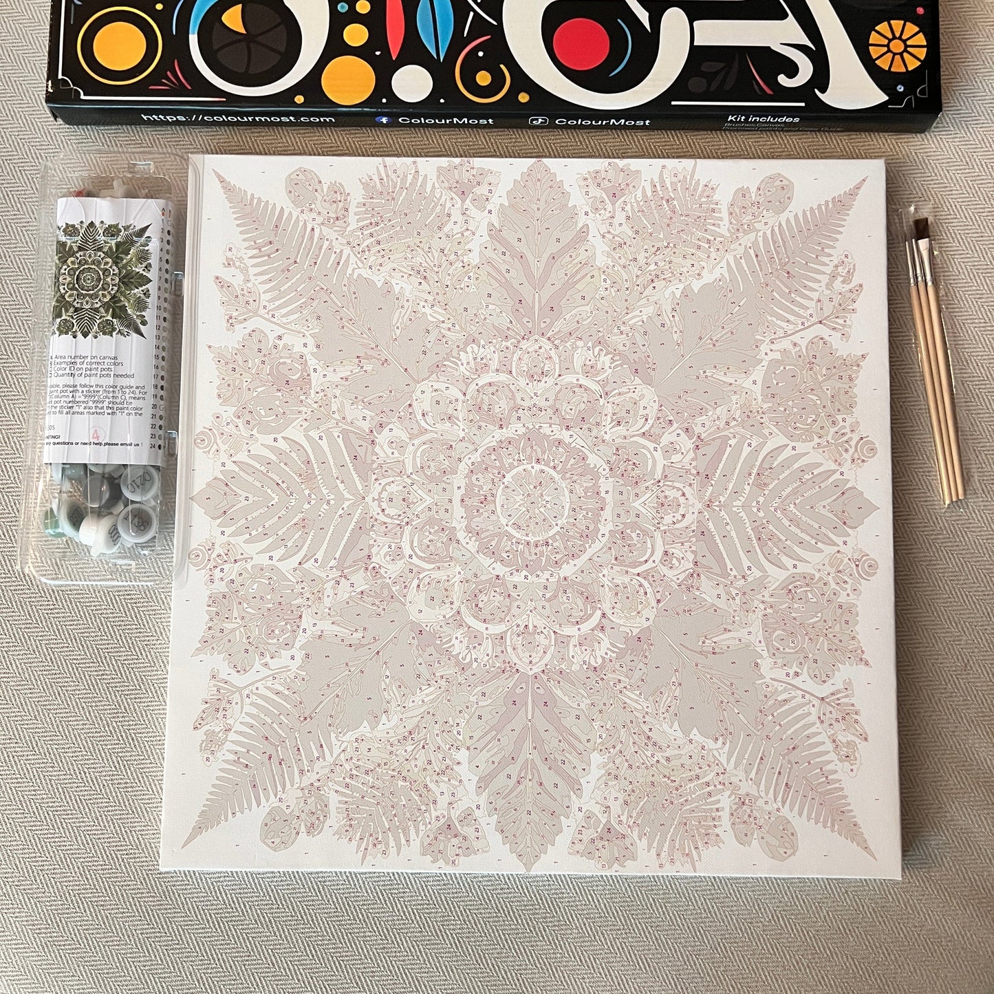"Serenity Mandalas" Series - Botanical P0218#05 | Original 🎨 Paint by Numbers | 💎 Diamond Painting (16"x16" / 40x40cm)