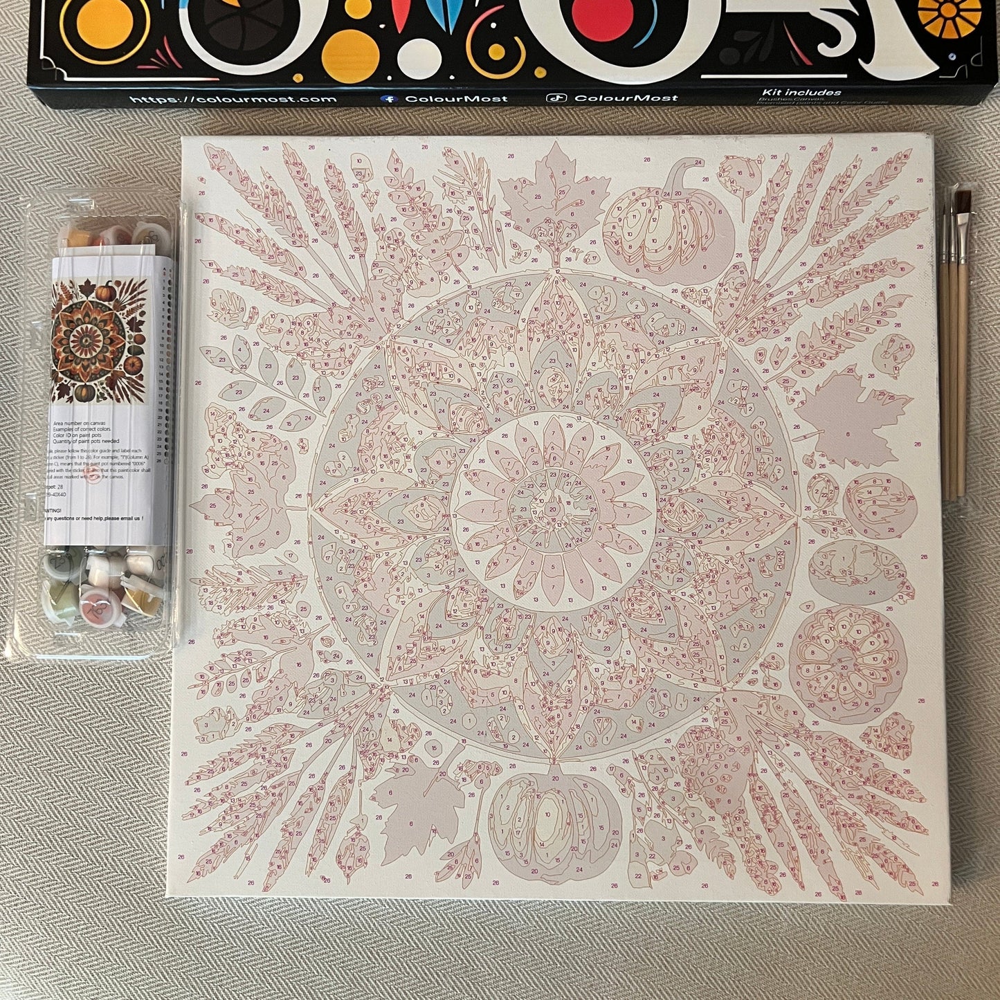 "Serenity Mandalas" Series - Autumn #01 | Original 🎨 Paint by Numbers | 💎 Diamond Painting (16"x16" / 40x40cm)