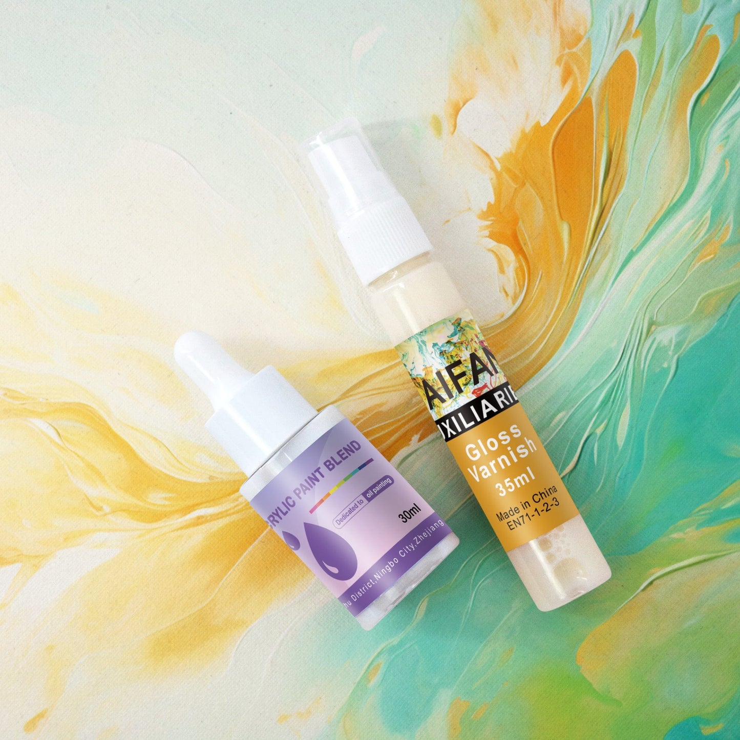 Acrylic Paint Thinner (30ml) & Gloss Varnish Set (35ml)