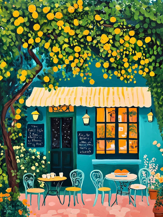 Lemon Tree Cafe – Paint by Numbers Kit for Adults & Home Decor