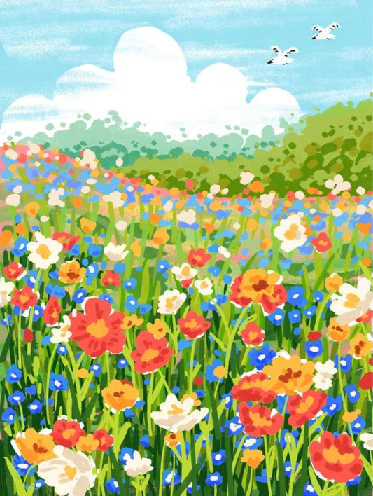 Wildflower Spring – Paint by Numbers Kit for Adults | Bright Floral DIY Art