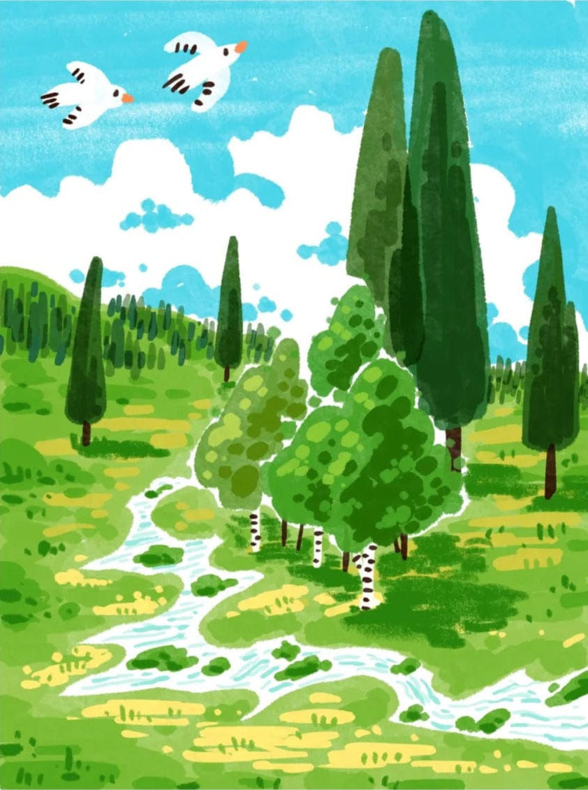 Green Valley – Paint by Numbers Kit for Adults | Serene Nature DIY for Calm & Clarity