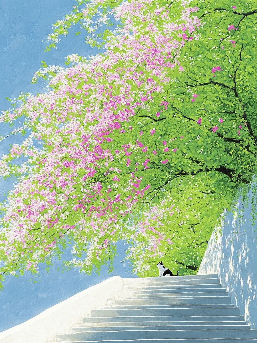 Cat in Spring Light – Paint by Numbers Kit for Adults | Serene DIY Art for Calm & Decor