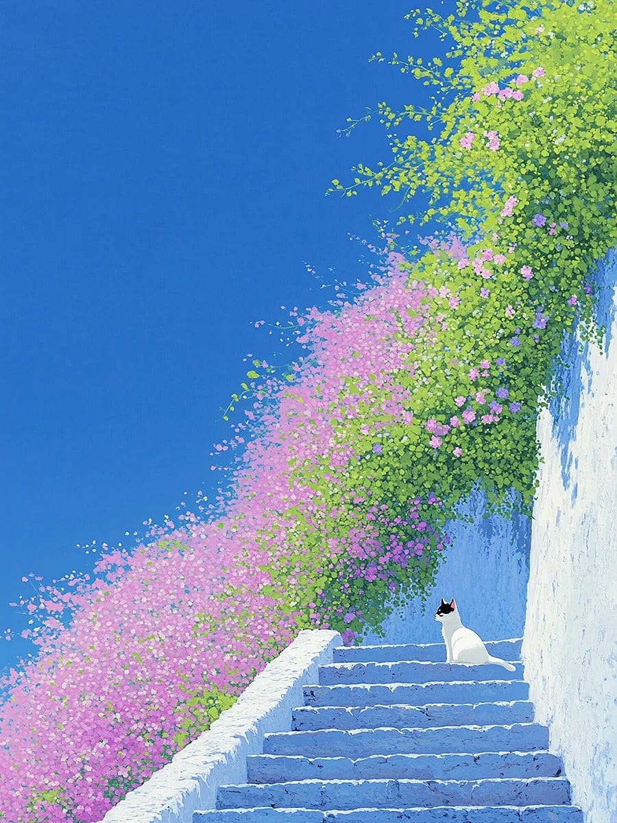 Cat in Spring Light – Paint by Numbers Kit for Adults | Serene DIY Art for Calm & Decor