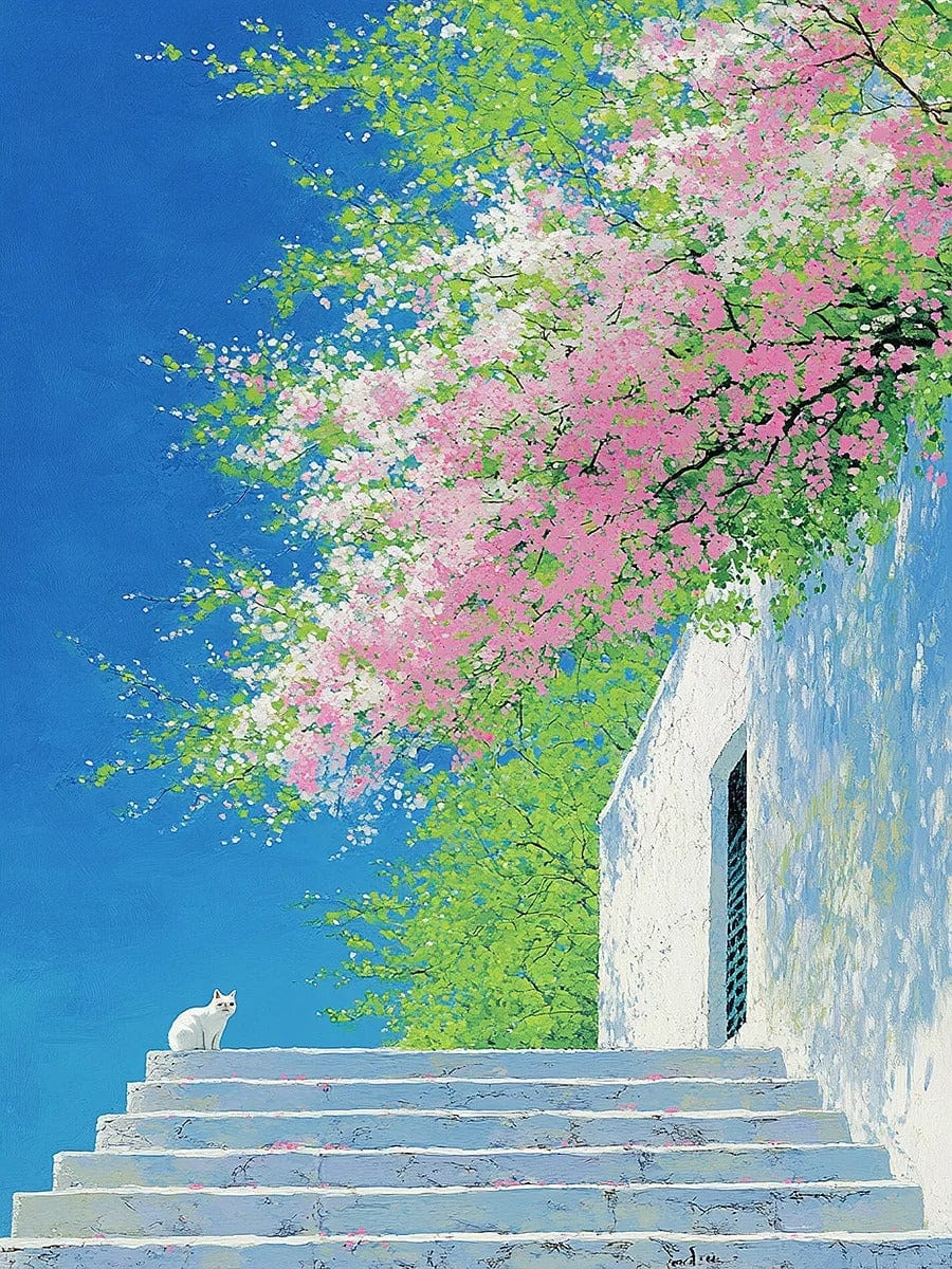 Cat in Spring Light – Paint by Numbers Kit for Adults | Serene DIY Art for Calm & Decor