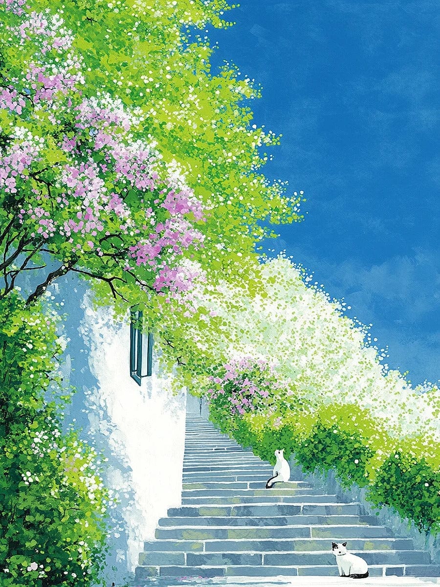 Cat in Spring Light – Paint by Numbers Kit for Adults | Serene DIY Art for Calm & Decor