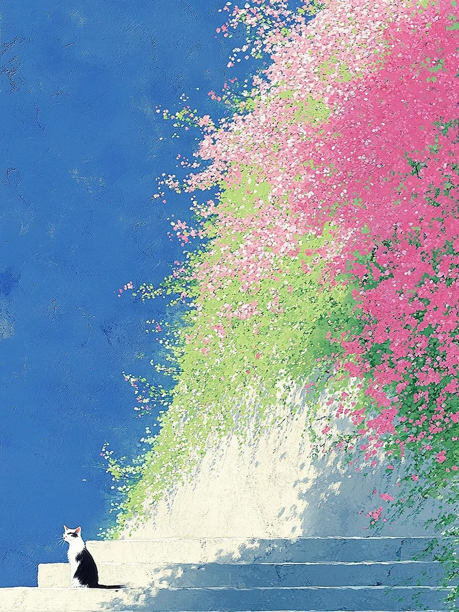Cat in Spring Light – Paint by Numbers Kit for Adults | Serene DIY Art for Calm & Decor