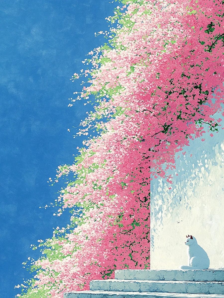 Cat in Spring Light – Paint by Numbers Kit for Adults | Serene DIY Art for Calm & Decor