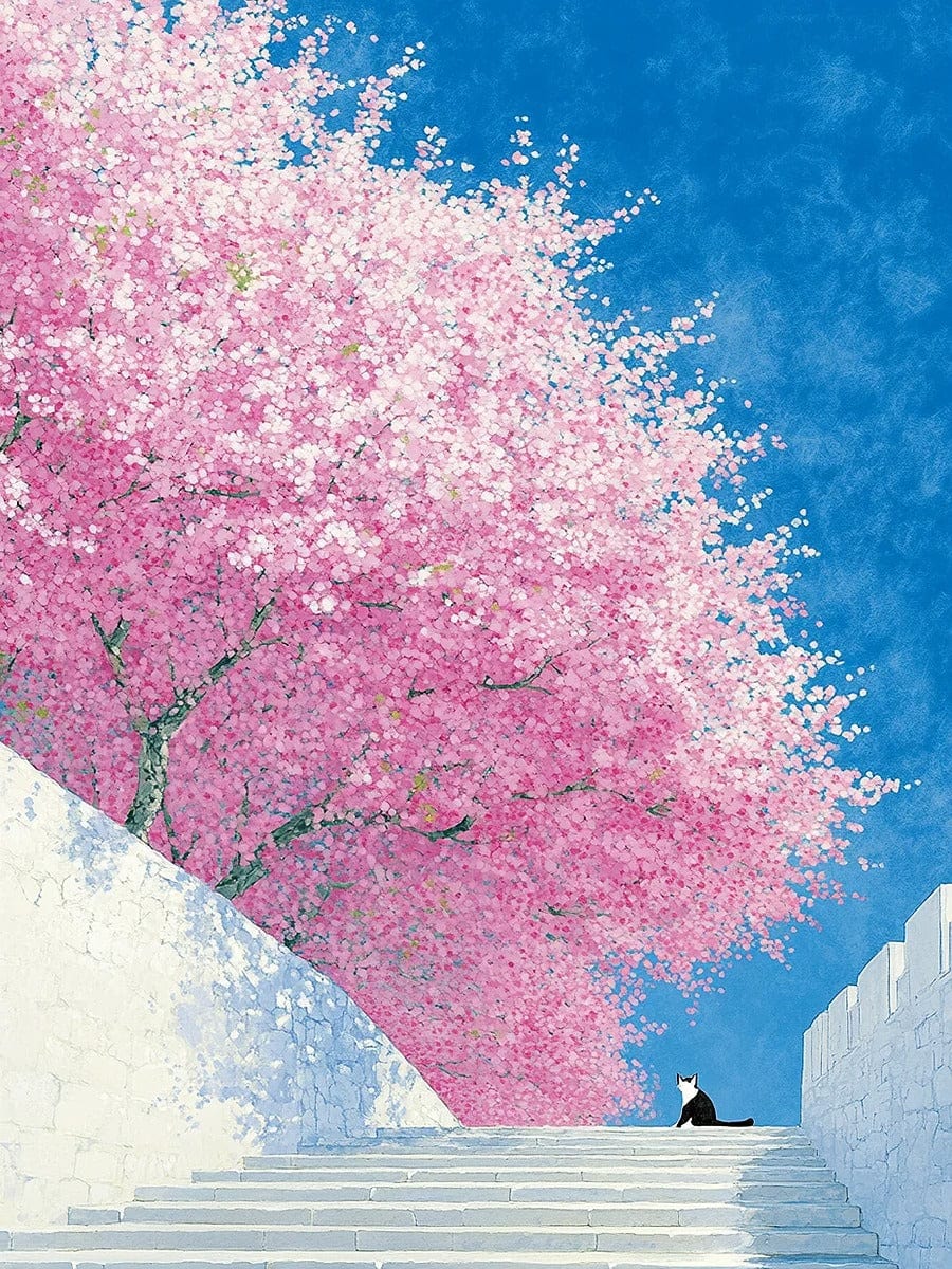 Cat in Spring Light – Paint by Numbers Kit for Adults | Serene DIY Art for Calm & Decor