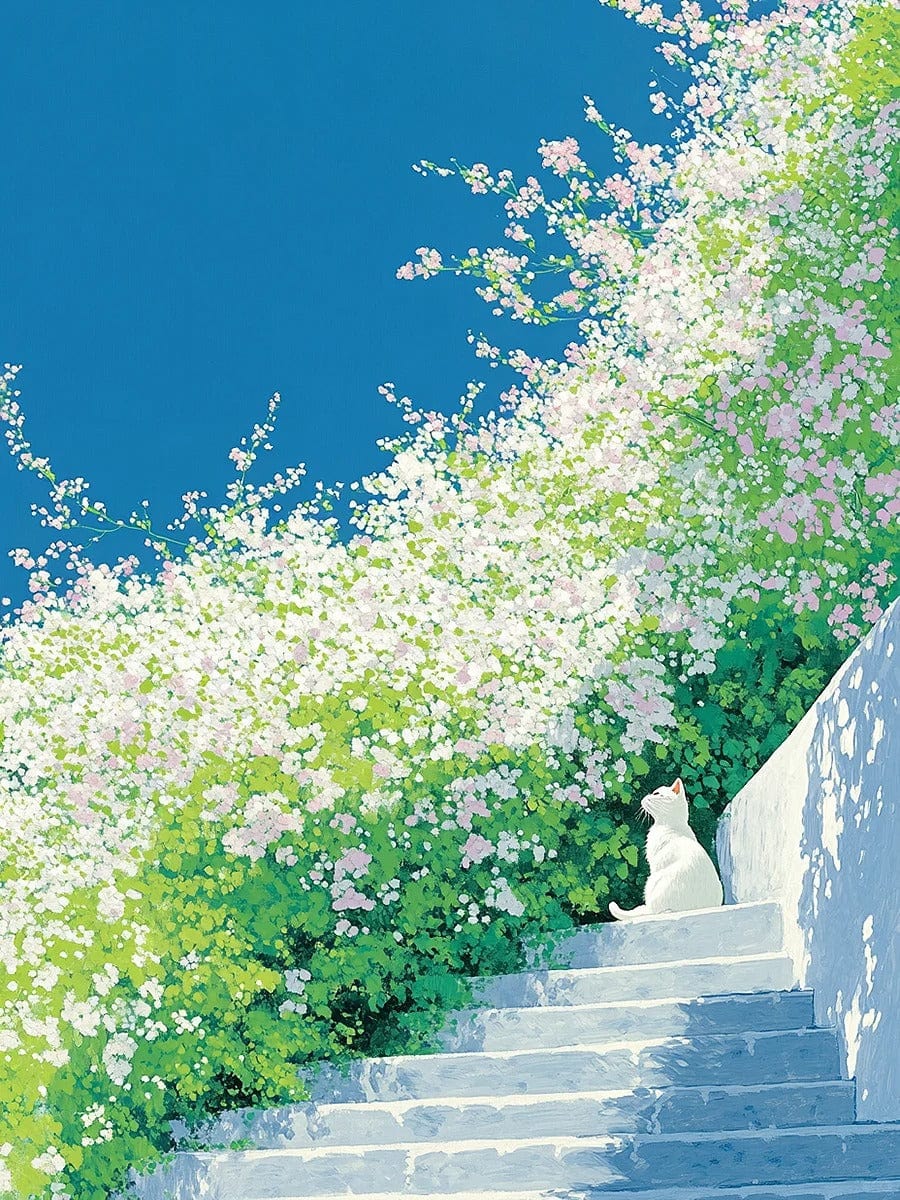 Cat in Spring Light – Paint by Numbers Kit for Adults | Serene DIY Art for Calm & Decor