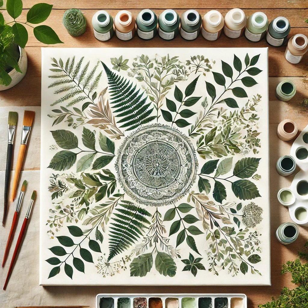 "Serenity Mandalas" Series - Botanical P12#01 | Original 🎨 Paint by Numbers | 💎 Diamond Painting (16"x16" / 40x40cm)