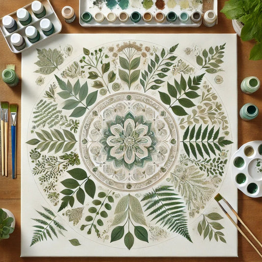 "Serenity Mandalas" Series - Botanical P12#03 | Original 🎨 Paint by Numbers | 💎 Diamond Painting (16"x16" / 40x40cm)