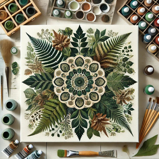 "Serenity Mandalas" Series - Botanical P12#15 | Original 🎨 Paint by Numbers | 💎 Diamond Painting (16"x16" / 40x40cm)
