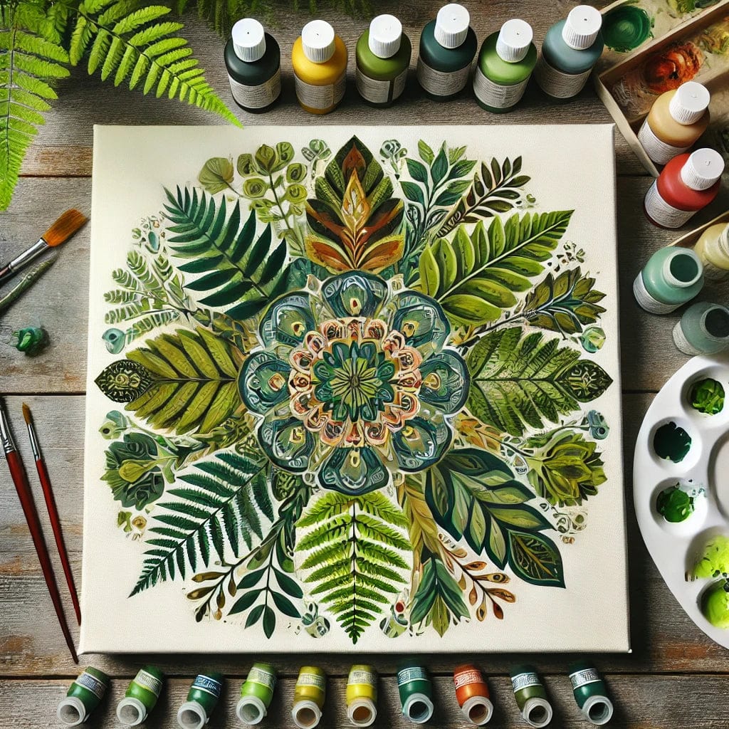 "Serenity Mandalas" Series - Botanical P12#26 | Original 🎨 Paint by Numbers | 💎 Diamond Painting (16"x16" / 40x40cm)