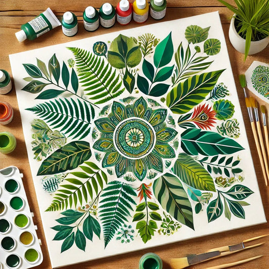"Serenity Mandalas" Series - Botanical P12#28 | Original 🎨 Paint by Numbers | 💎 Diamond Painting (16"x16" / 40x40cm)
