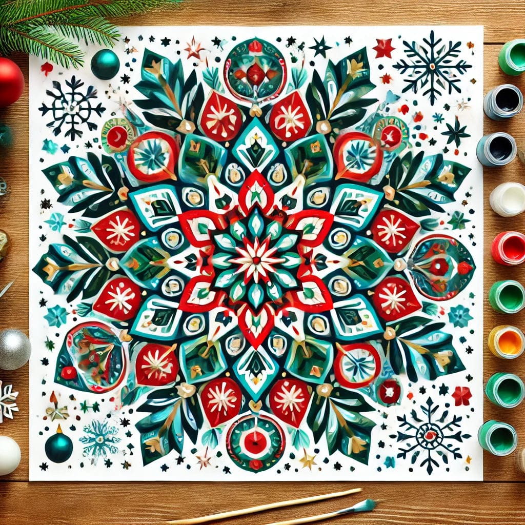 "Serenity Mandalas" Series - Christmas P16#06 | Original 🎨 Paint by Numbers | 💎 Diamond Painting (16"x16" / 40x40cm)