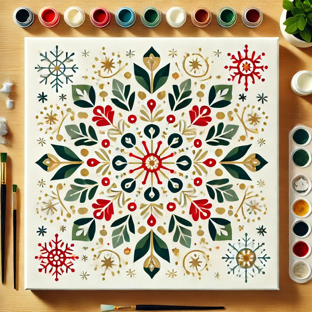 "Serenity Mandalas" Series - Christmas P16#09 | Original 🎨 Paint by Numbers | 💎 Diamond Painting (16"x16" / 40x40cm)
