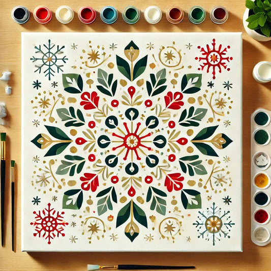 "Serenity Mandalas" Series - Christmas P16#09 | Original 🎨 Paint by Numbers | 💎 Diamond Painting (16"x16" / 40x40cm)