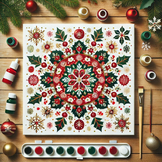 "Serenity Mandalas" Series - Christmas P16#15 | Original 🎨 Paint by Numbers | 💎 Diamond Painting (16"x16" / 40x40cm)