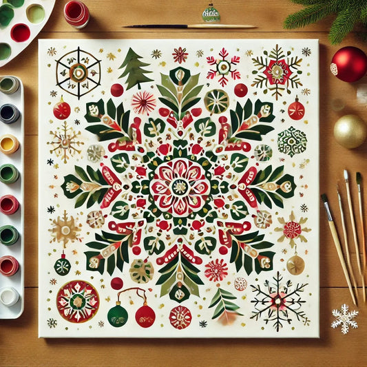 "Serenity Mandalas" Series - Christmas P16#21 | Original 🎨 Paint by Numbers | 💎 Diamond Painting (16"x16" / 40x40cm)