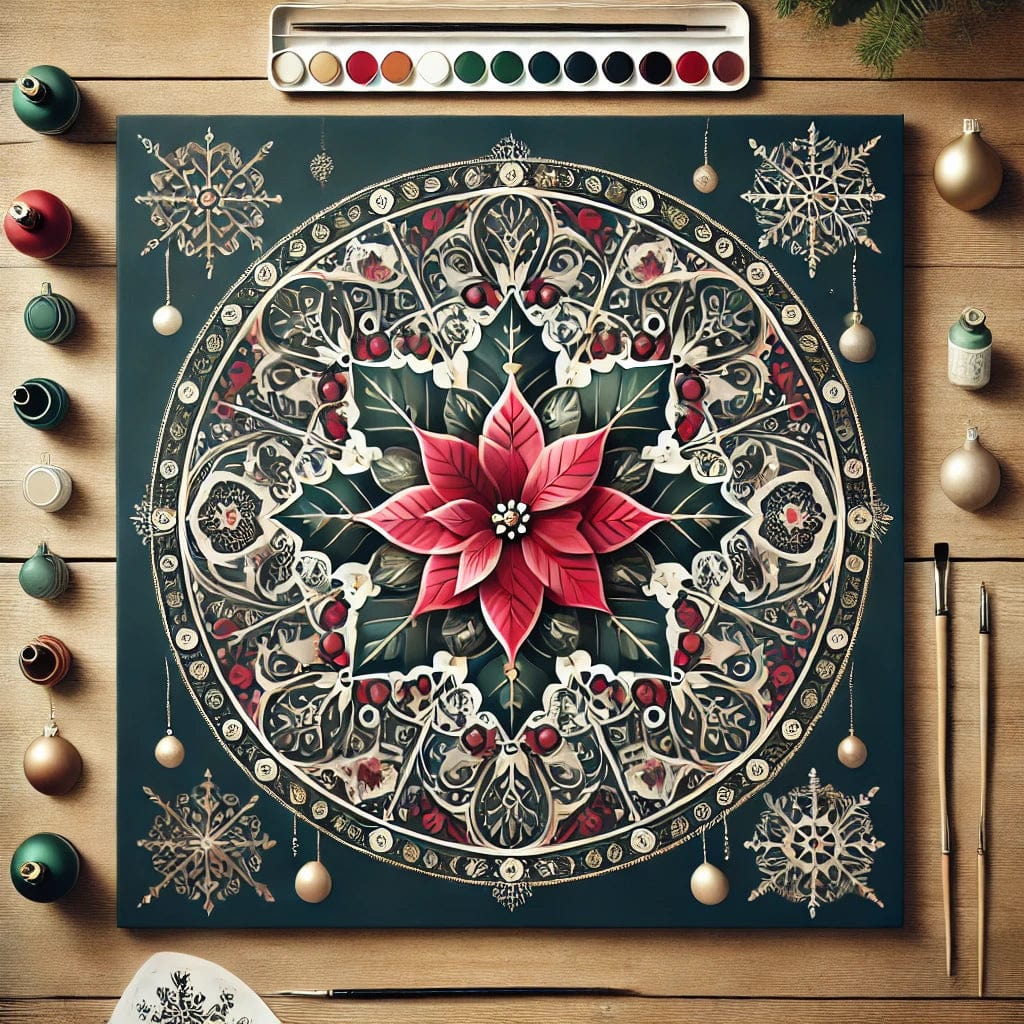 "Serenity Mandalas" Series - Christmas P17#09 | Original 🎨 Paint by Numbers | 💎 Diamond Painting (16"x16" / 40x40cm)