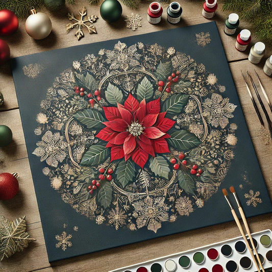 "Serenity Mandalas" Series - Christmas P17#10 | Original 🎨 Paint by Numbers | 💎 Diamond Painting (16"x16" / 40x40cm)