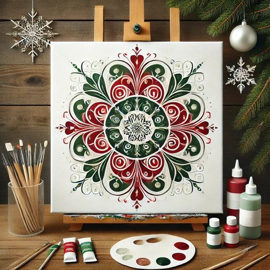 "Serenity Mandalas" Series - Christmas P17#14 | Original 🎨 Paint by Numbers | 💎 Diamond Painting (16"x16" / 40x40cm)